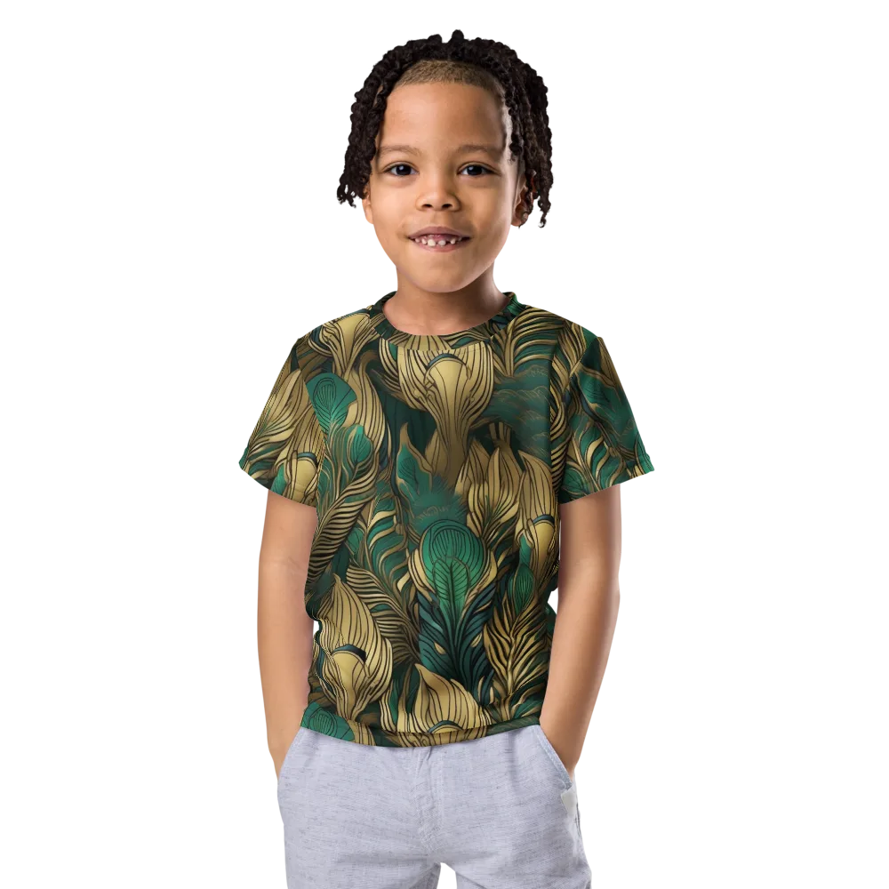 Jade Baroque on Kids Crew Neck T-Shirt — Front