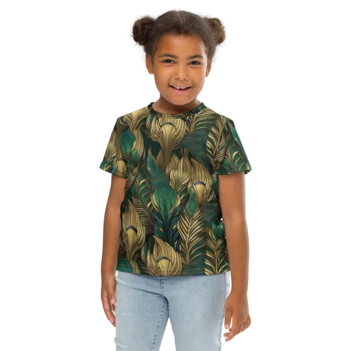 Jade Baroque on a Kids Crew Neck T-Shirt
