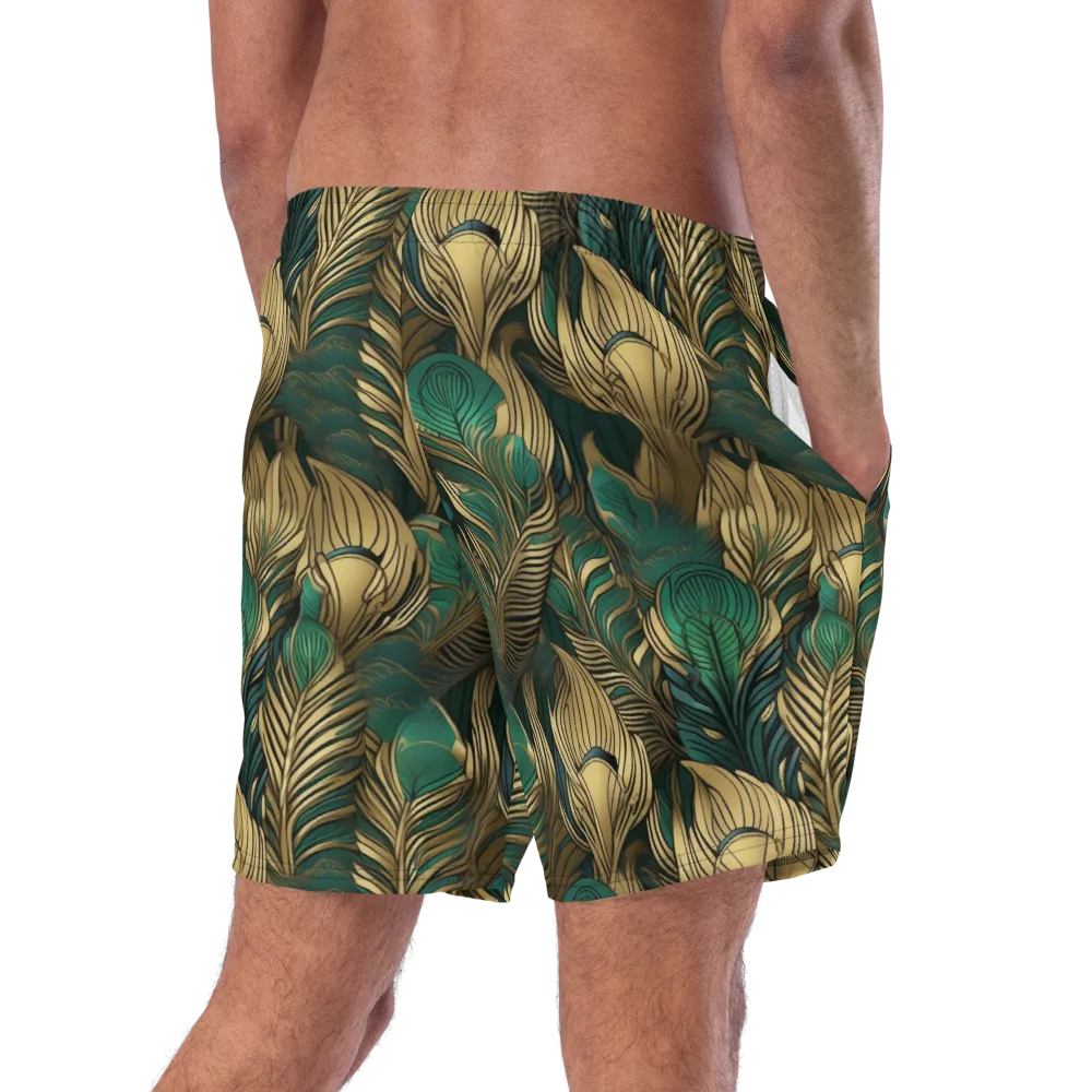 Jade Baroque on Swim Trunks — Right Back