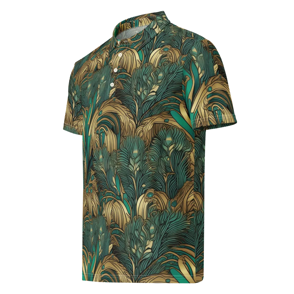 Art Nouveau Canopy on Men's Slim Fit Polo Shirt — Left Front