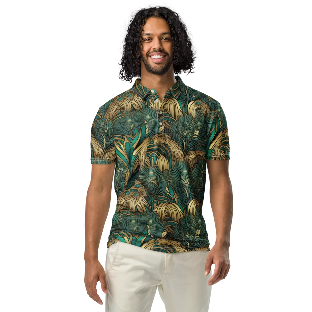 Art Nouveau Canopy on Men's Slim Fit Polo Shirt — Front