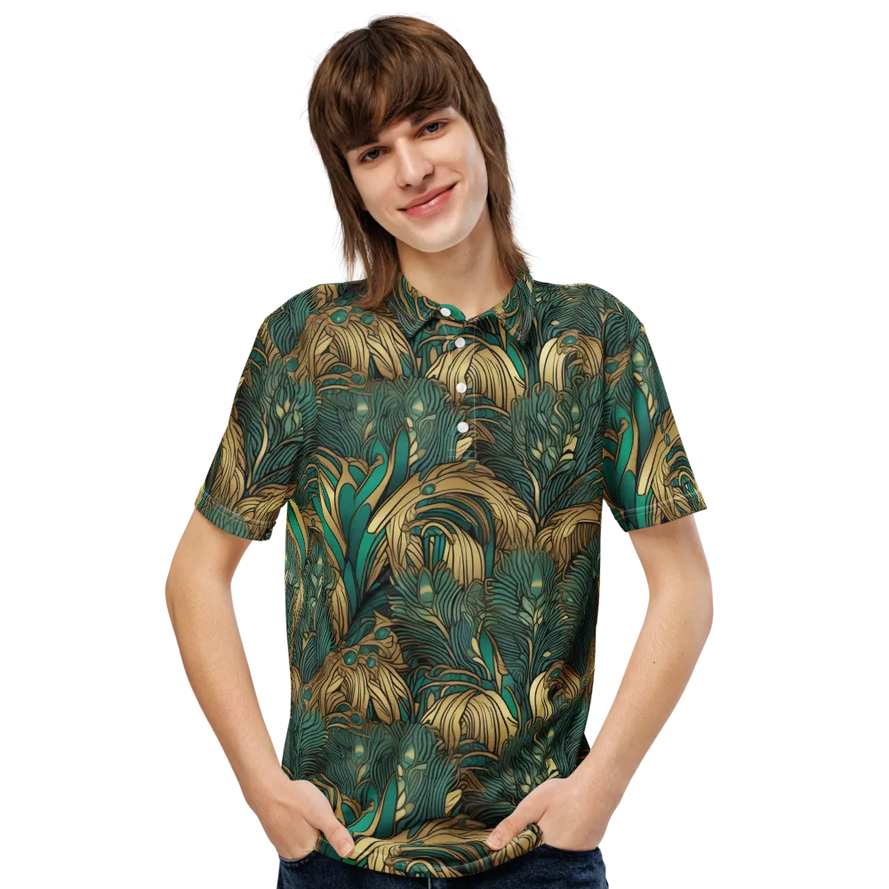 Art Nouveau Canopy on Men's Slim Fit Polo Shirt — Front