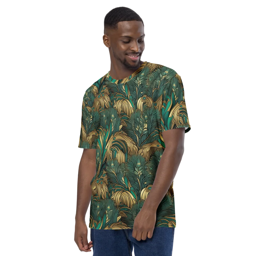 Art Nouveau Canopy on Men's Crew Neck T-Shirt — Left