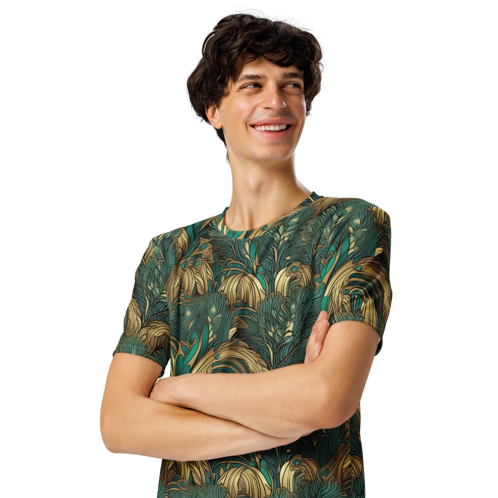 Art Nouveau Canopy on Men's Crew Neck T-Shirt — Left Front