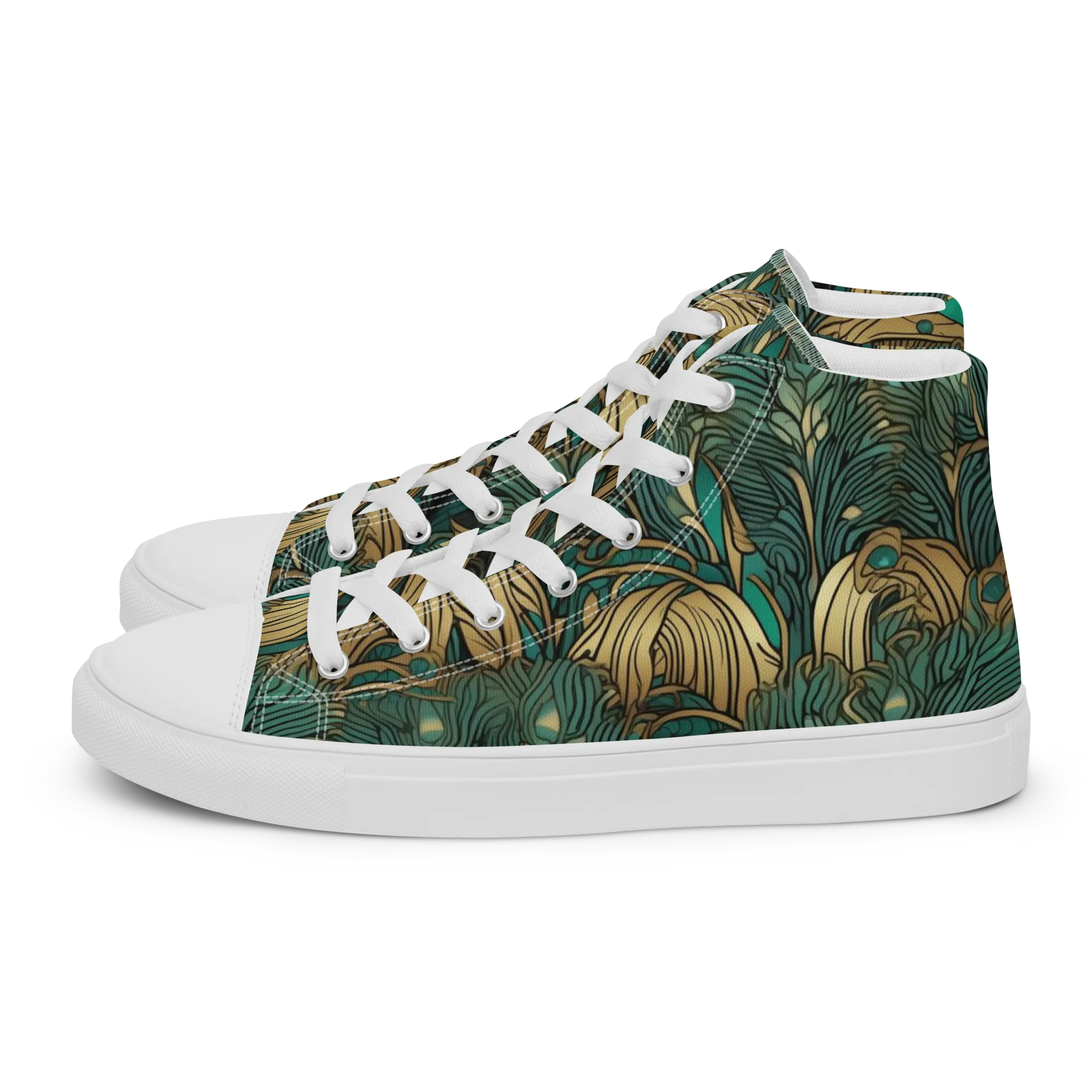 Art Nouveau Canopy on Women's High Top Canvas Shoes — Left