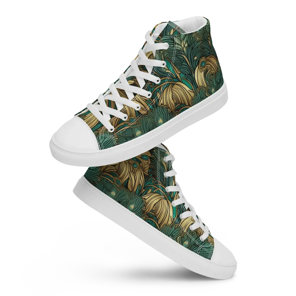 Art Nouveau Canopy on Women's High Top Canvas Shoes — Front