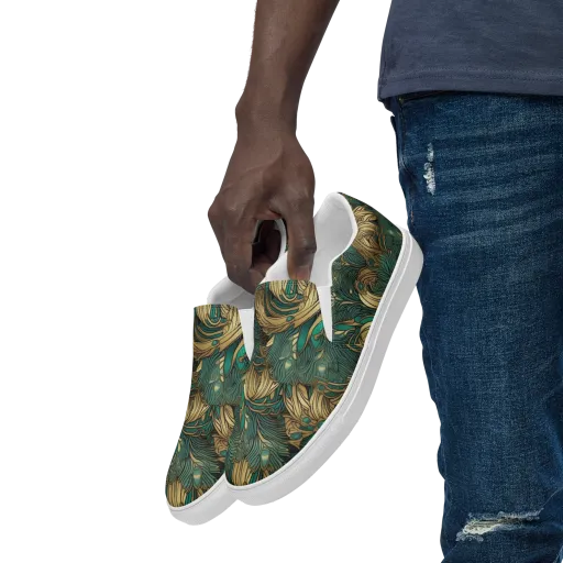 Art Nouveau Canopy on a Men's Slip-On Canvas Shoes