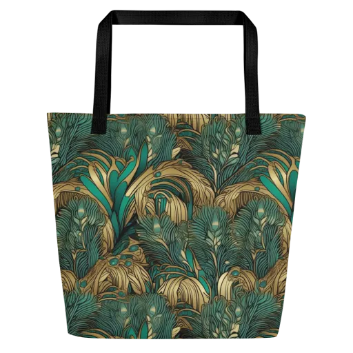 Art Nouveau Canopy on a Large Tote Bag W/ Pocket