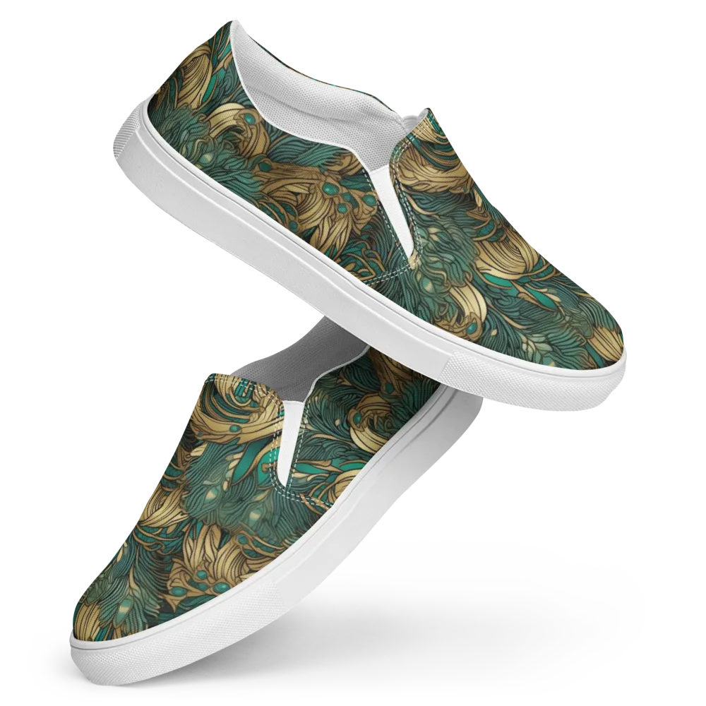 Art Nouveau Canopy on Women's Slip-On Canvas Shoes — Front