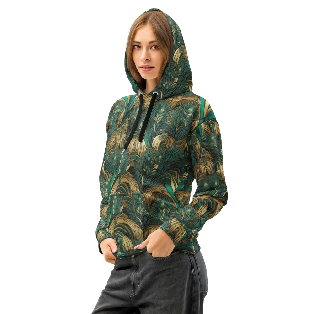 Art Nouveau Canopy on Cotton Hoodie — Left Front