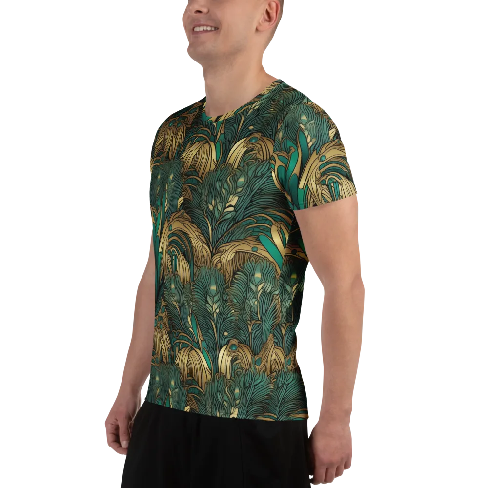 Art Nouveau Canopy on Men's Athletic T-Shirt — Left