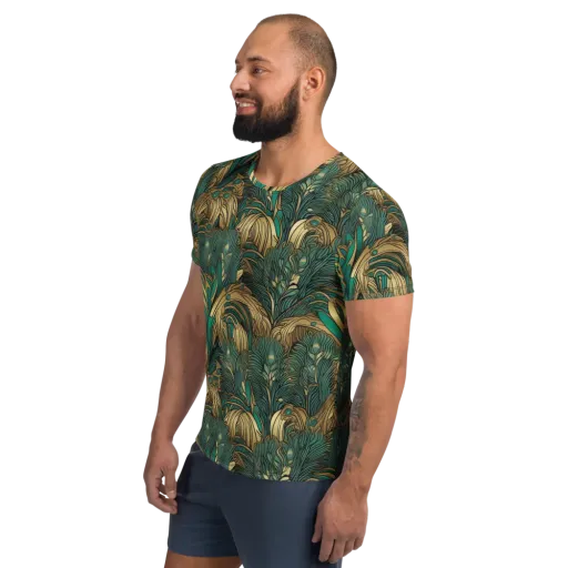 Art Nouveau Canopy on a Men's Athletic T-Shirt