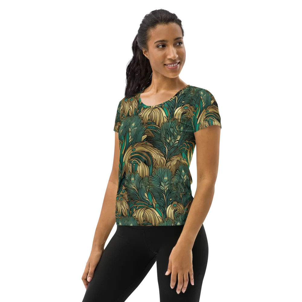 Art Nouveau Canopy on Women's Athletic T-Shirt — Left