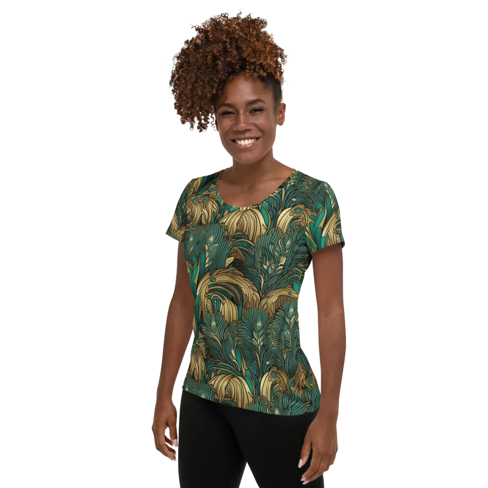 Art Nouveau Canopy on Women's Athletic T-Shirt — Left