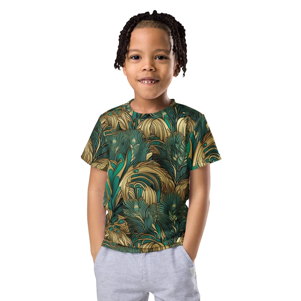 Art Nouveau Canopy on Kids Crew Neck T-Shirt — Front