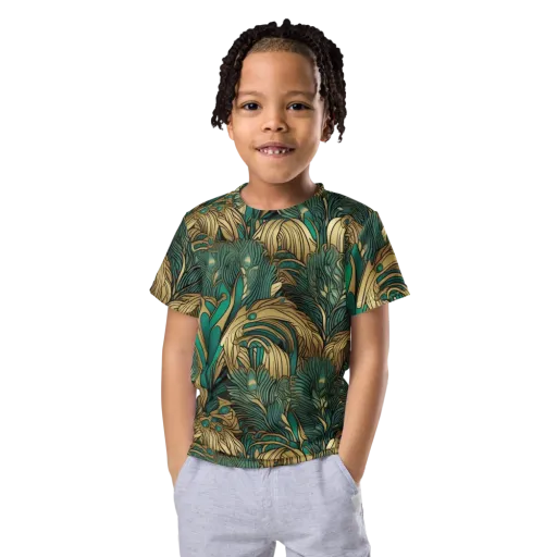 Art Nouveau Canopy on a Kids Crew Neck T-Shirt