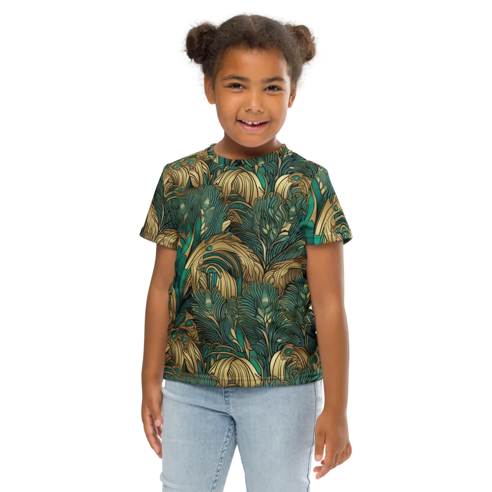 Art Nouveau Canopy on Kids Crew Neck T-Shirt — Front