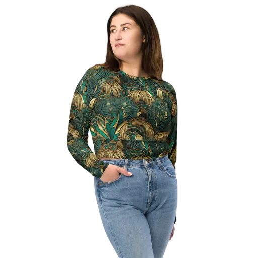 Art Nouveau Canopy on a Long Sleeve Crop Top