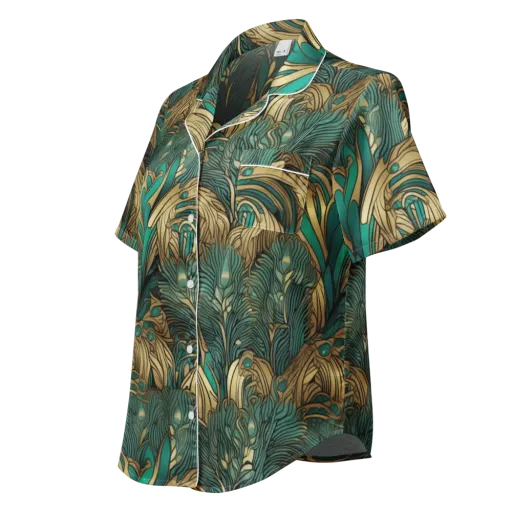 Art Nouveau Canopy on a Women's Short Sleeve Pajama Top