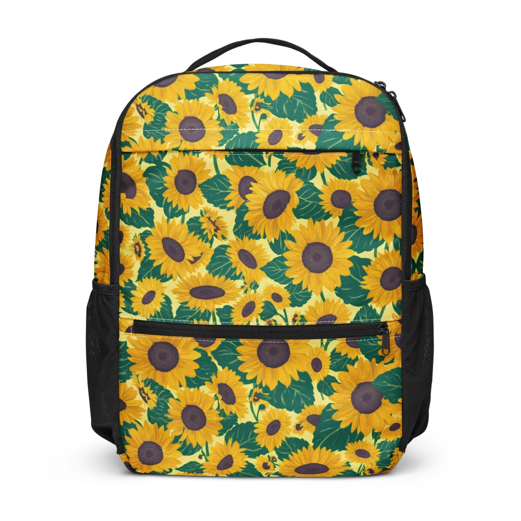 Sunlit Sunflower on Utility Backpack — Front