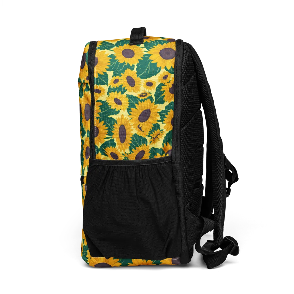 Sunlit Sunflower on Utility Backpack — Left