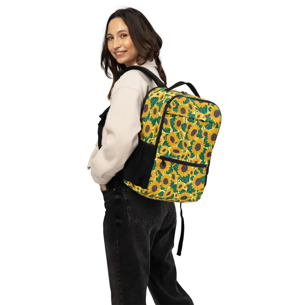 Sunlit Sunflower on Utility Backpack — Back