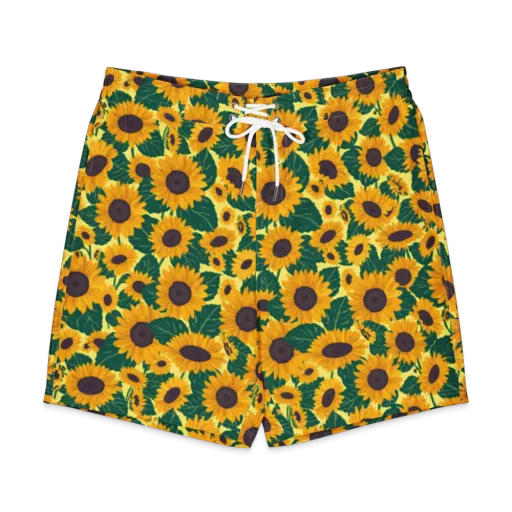 Sunlit Sunflower on a Men's Board Shorts