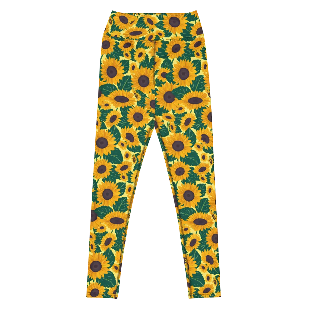 Sunlit Sunflower on Yoga Leggings — Front
