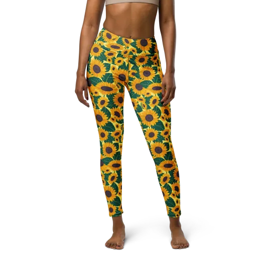 Sunlit Sunflower on a Yoga Leggings