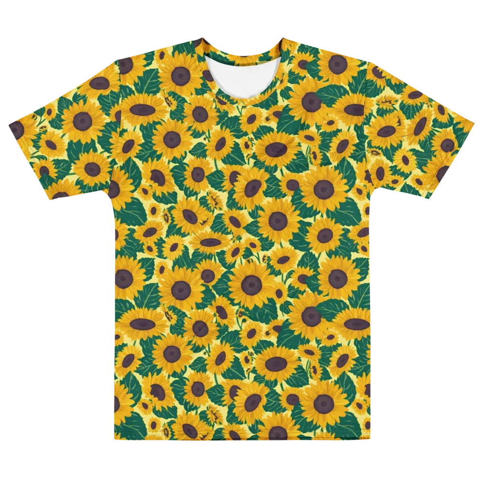 Sunlit Sunflower on Men's Cotton Crew Neck T-Shirt — Front