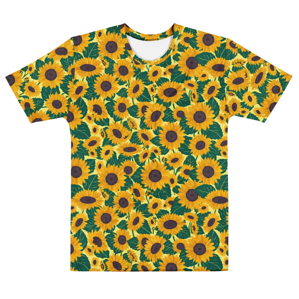 Sunlit Sunflower on Men's Crew Neck T-Shirt — Front