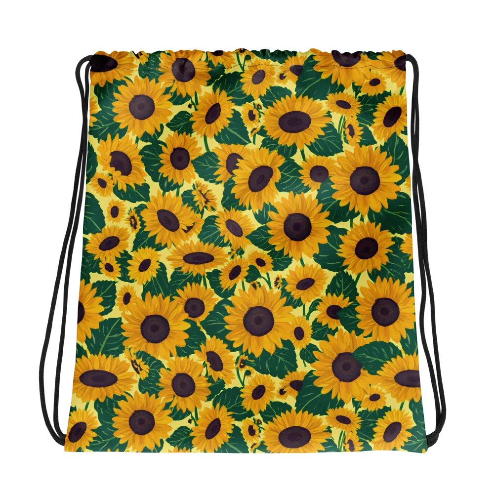 Sunlit Sunflower on Drawstring Bag — Photo