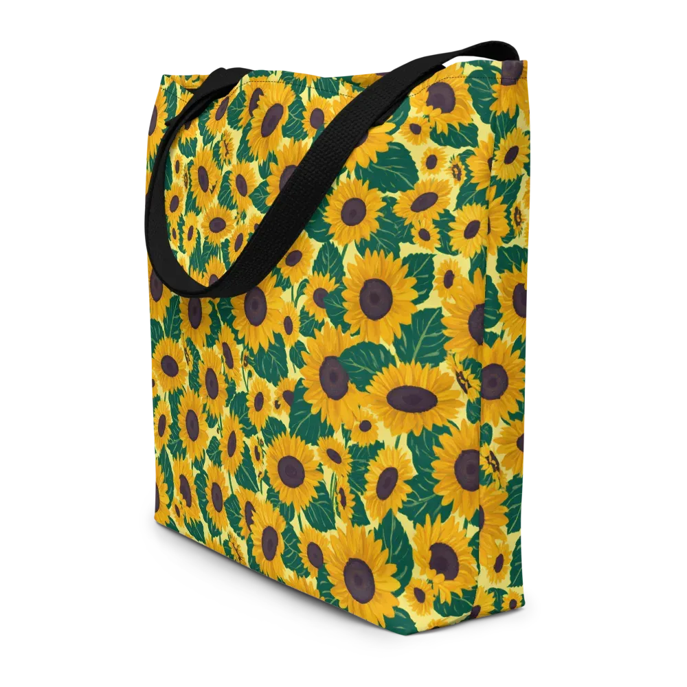 Sunlit Sunflower on Large Tote Bag W/ Pocket — Front