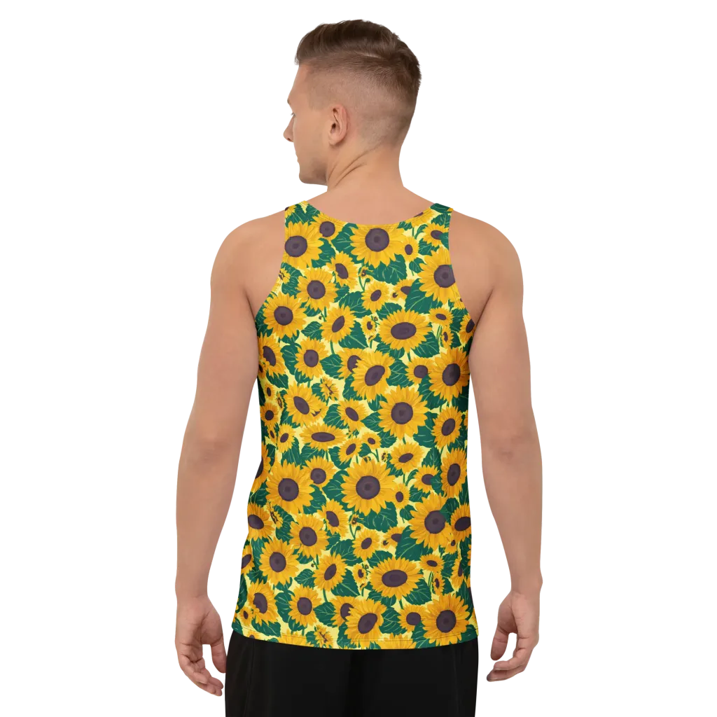 Sunlit Sunflower on Men's Tank Top — Back
