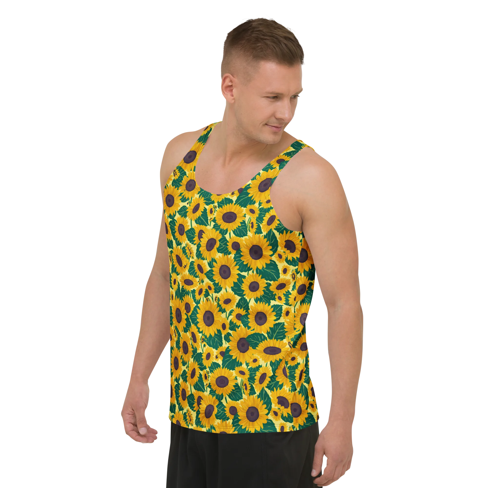 Sunlit Sunflower on Men's Tank Top — Left Front