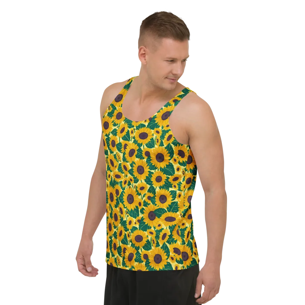 Sunlit Sunflower on Men's Tank Top — Left Front