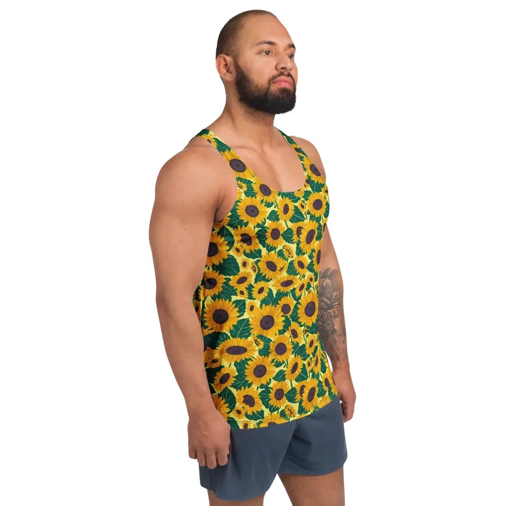 Sunlit Sunflower on Men's Tank Top — Right Front