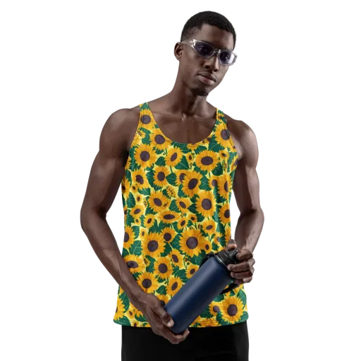 Sunlit Sunflower on a Men's Tank Top