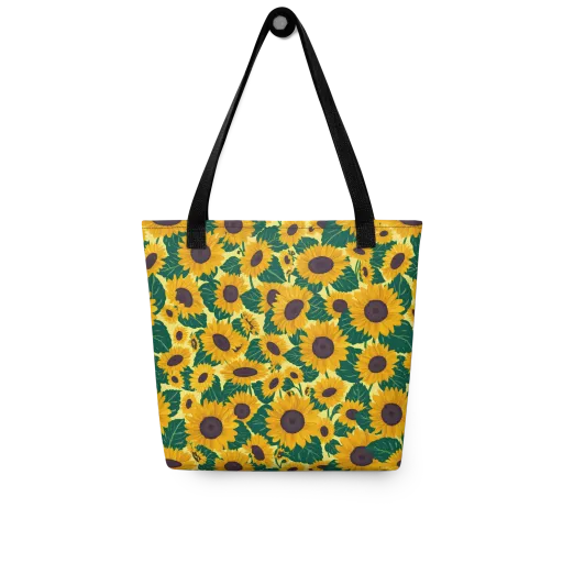Sunlit Sunflower on a Tote Bag