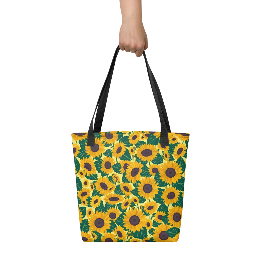Sunlit Sunflower on Tote Bag — Front