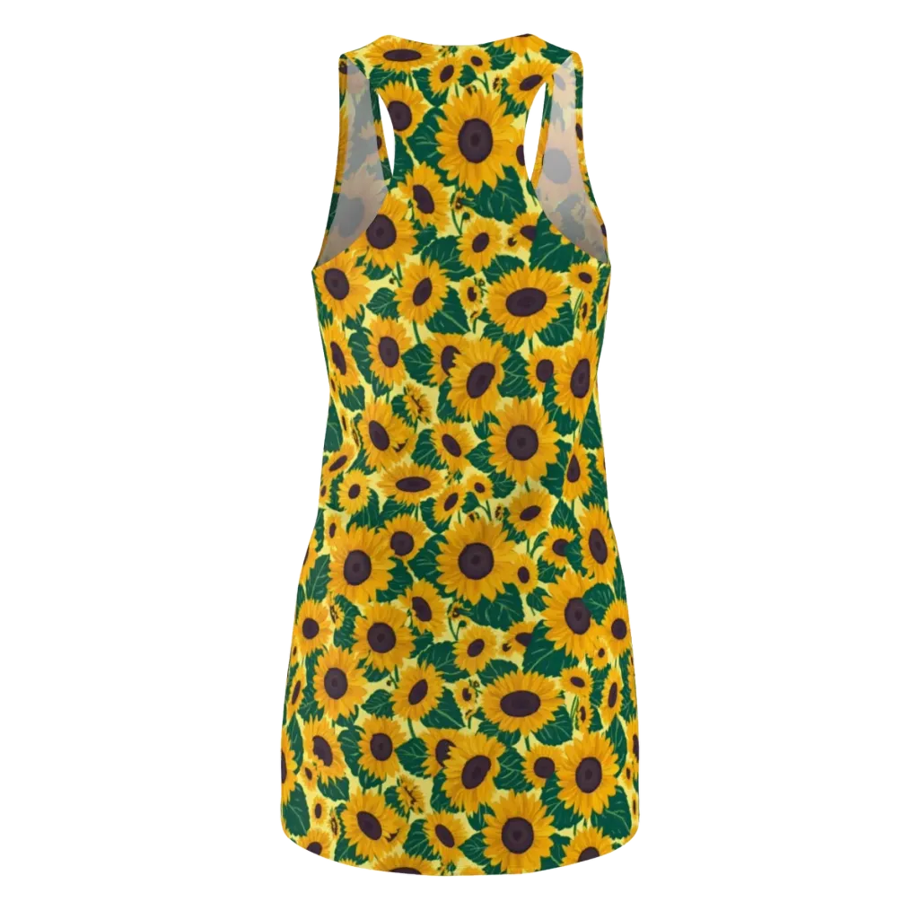 Sunlit Sunflower on Racerback Dress — Back
