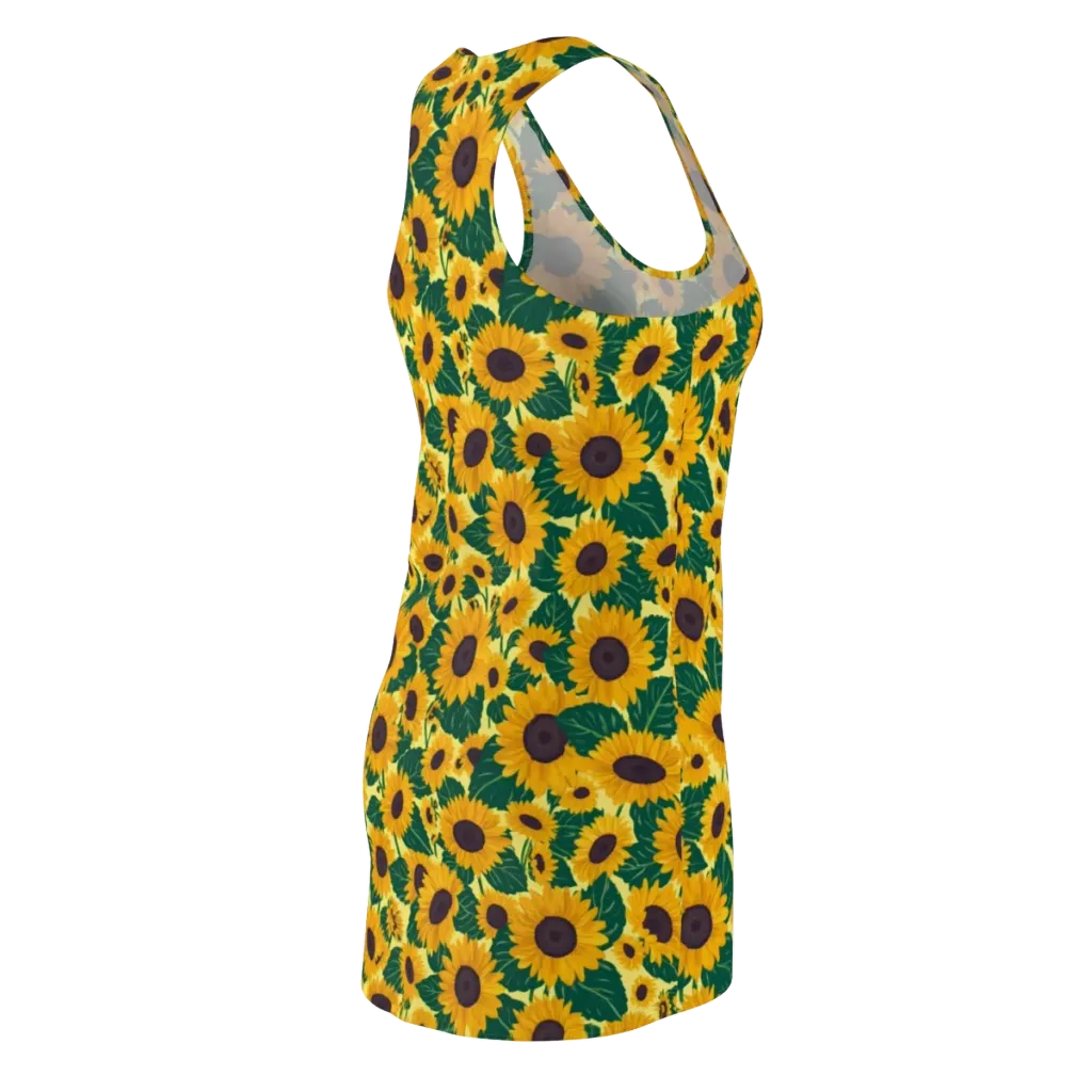 Sunlit Sunflower on Racerback Dress — Back Side