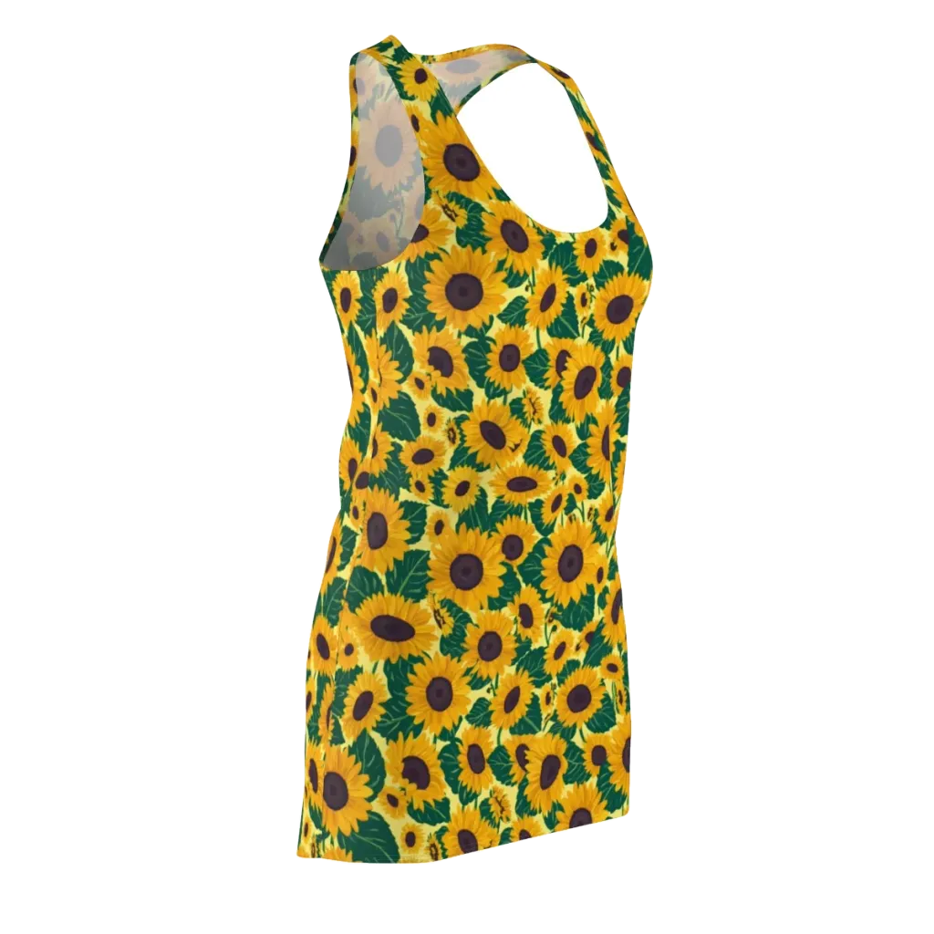Sunlit Sunflower on Racerback Dress — Front Side