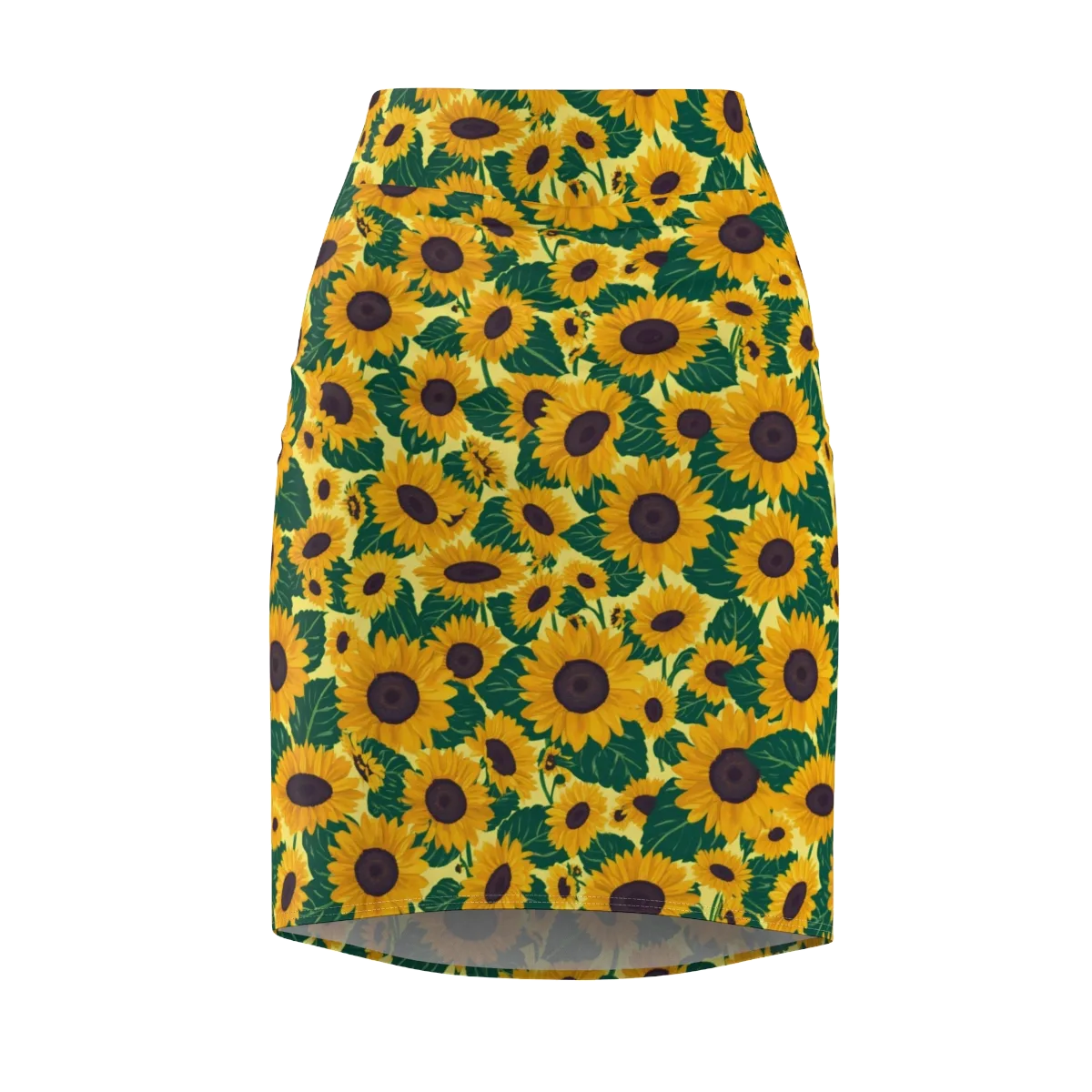 Sunlit Sunflower on Pencil Skirt — Front