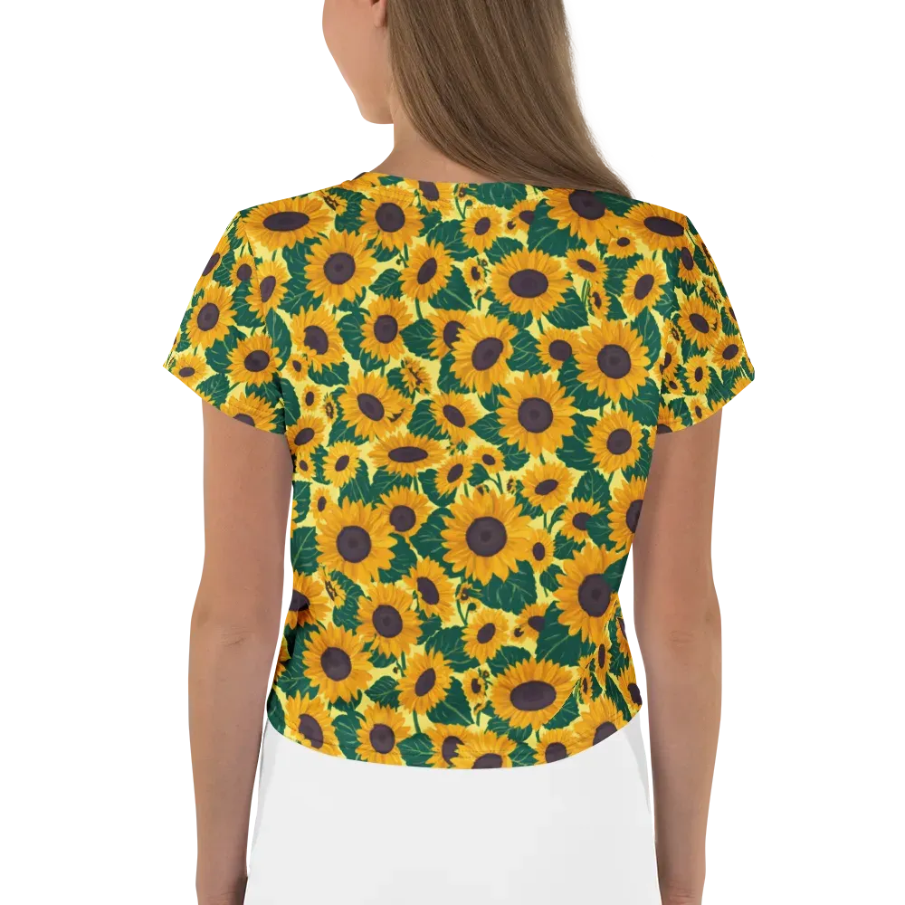 Sunlit Sunflower on Crop Tee — Back