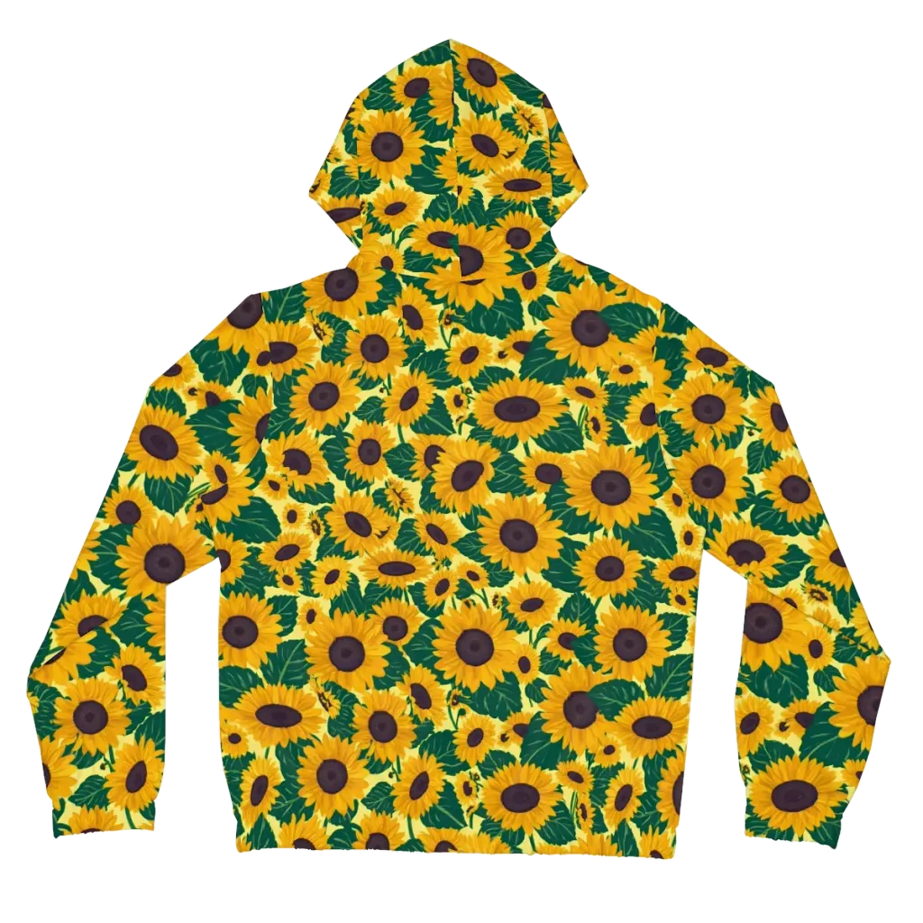 Sunlit Sunflower on Women's Full-Zip Hoodie — Back