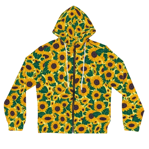 Sunlit Sunflower on a Women's Full-Zip Hoodie