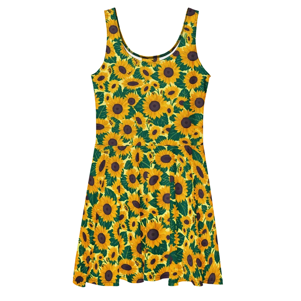 Sunlit Sunflower on Skater Dress — Front