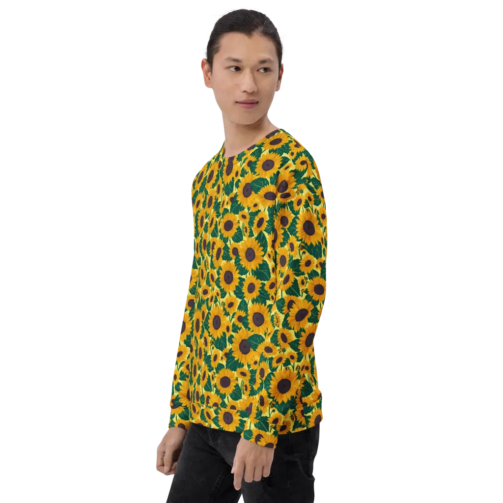 Sunlit Sunflower on Sweatshirt — Left Front