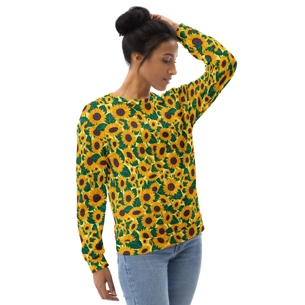 Sunlit Sunflower on Sweatshirt — Right Front